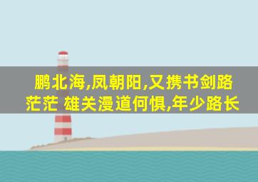 鹏北海,凤朝阳,又携书剑路茫茫 雄关漫道何惧,年少路长